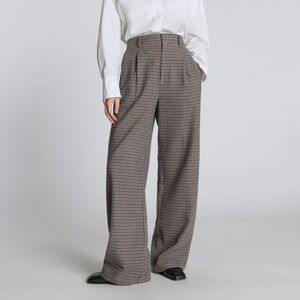 Everlane Rewool Way High Drape Pant Houndstooth